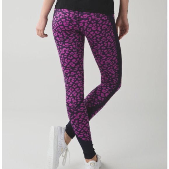 EC Lululemon Drop It Like It's Hot Tight - Purple / Black - Size 4 - Picture 2 of 6
